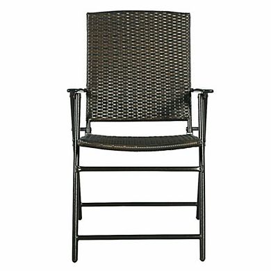 Set Of 4 Rattan Folding Chairs