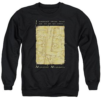 Harry Potter Marauders Map Interior Words Adult Crewneck Sweatshirt