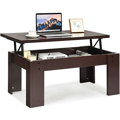 Hivvago Farmhouse Lift-top Coffee Table Laptop Desk