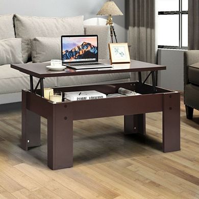 Hivvago Farmhouse Lift-top Coffee Table Laptop Desk