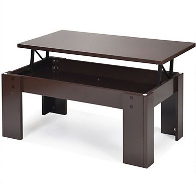 Hivvago Farmhouse Lift-top Coffee Table Laptop Desk In Espresso Brown ...
