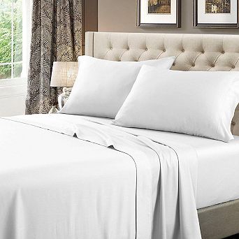 Split King (adjustable) Sheet Set - Solid 600 Thread Count 100% Long-staple Cotton