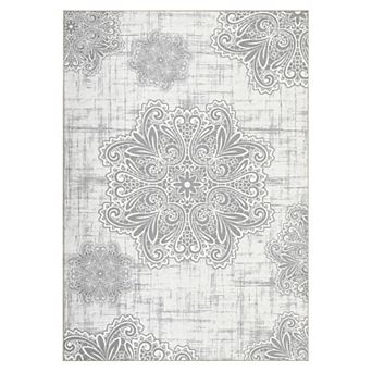 Garvee Indoor Vintage Floral Print Area Rug Soft Non Slip Oriental Carpet Mat
