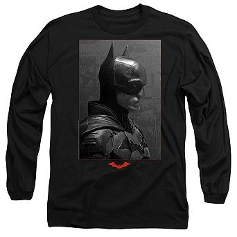 The Batman (2022) Worn Portrait Long Sleeve Adult T-shirt