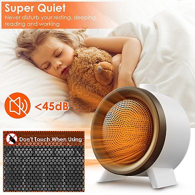 White, Heatwave Ceramic Heater Fan With 3 Modes, 3s Fast Heating