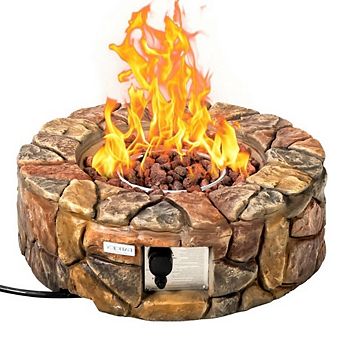 40,000 Btu Outdoor Circle Stone Gas Propane Fire Pit