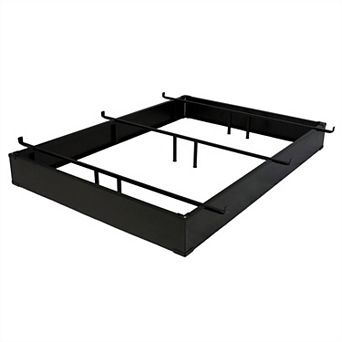 King Size Hotel Style Metal Bed Base Bed Frame In Espresso - 7.5-inch High