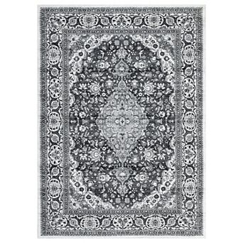 Garvee Machine Washable Floral Medallion Area Rug Soft Non Slip Home Decor Carpet