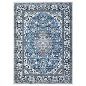 Garvee Machine Washable Floral Medallion Area Rug Soft Non Slip Home Decor Carpet