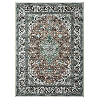 Garvee Machine Washable Floral Medallion Area Rug Soft Non Slip Home Decor Carpet