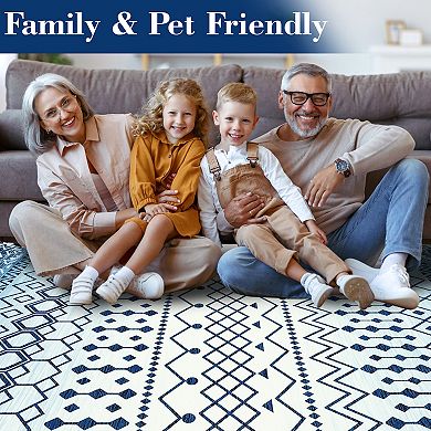 Garvee Moroccan Geometric Vintage Area & Ombre Retro Accent Throw Carpet Mat