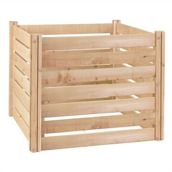 Outdoor 174-gallon Wooden Compost Bin Made From Eco-friendly Cedar Wood
