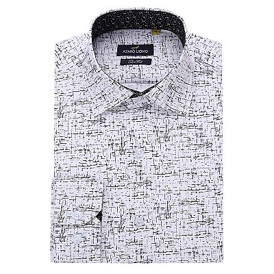 azaro uomo dress shirts Men's Business Geometric Long Sleeve Button Down Shirt In Burgundy