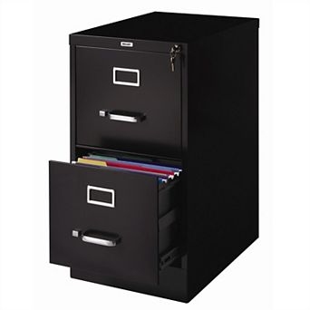 2-drawer Vertical Filing File Cabinet With Lock In Black Metal