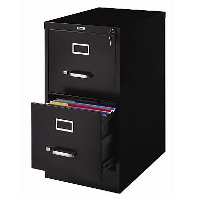 2-drawer Vertical Filing File Cabinet With Lock In Black Metal