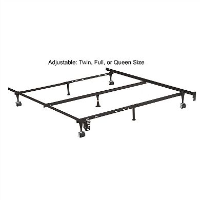 Twin, Full, Queen Sturdy Black Metal Adjustable Bed Frame W/headboard Brackets