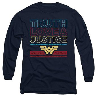 Wonder Woman 84 Truth Love Justice Long Sleeve Adult T-shirt
