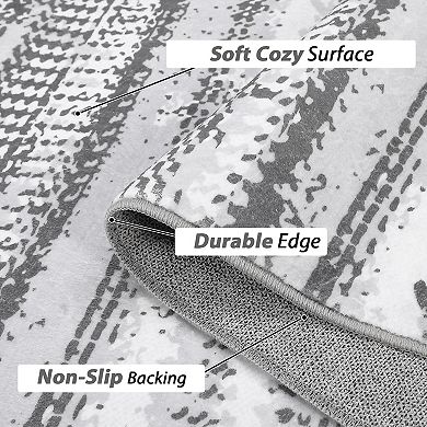 Garvee Modern Abstract Area Rug Washable Soft Low Pile Throw Carpet for Home Decor