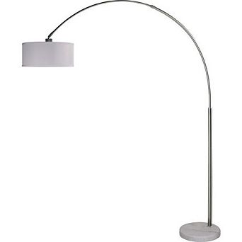 Modern 81-inch Arch Floor Lamp With Drum Shade And Marble Base
