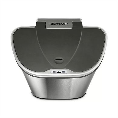 18.5-Gallon Dual Compartment Trash and Recycling Bin with Motion Sensor, 26.42 in. H, Silver