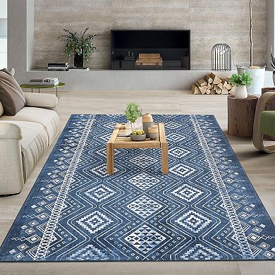 Garvee Washable Boho Area Rug Geometric Farmhouse Throw Carpet