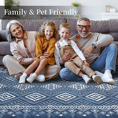 Garvee Washable Boho Area Rug Geometric Farmhouse Throw Carpet