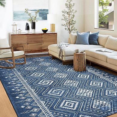 Garvee Washable Boho Area Rug Geometric Farmhouse Throw Carpet