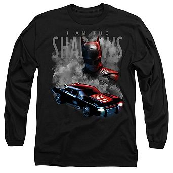 The Batman (2022) Batman And Batmobile Long Sleeve Adult T-shirt