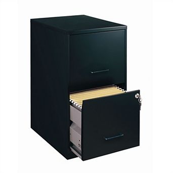 Black Metal 2-drawer Vertical Filing File Cabinet
