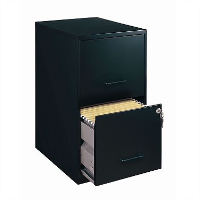Black Metal 2-drawer Vertical Filing File Cabinet