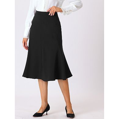 Women's Office Skirt Below Knee Lenght High Waist Fishtail Skirt