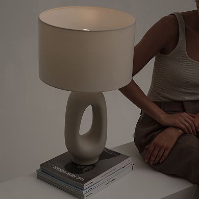 Brightech Artemis 22" Ceramic Led Table Lamp With Usb-c Charging Port