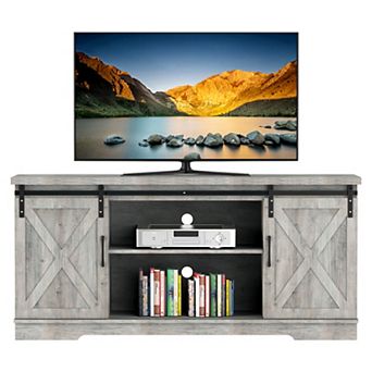 Farmhouse TV Stand for 65 inch TV Console Table with Movable Shelf for Home Living Room