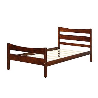 Twin Size Farmhouse Style Pine Wood Platform Bed Frame