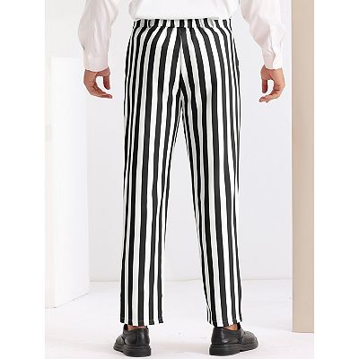 striped black dress pants Men's Black Pinstripe Pants