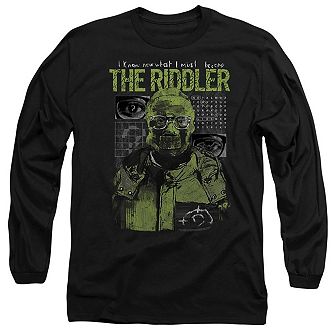 The Batman (2022) Riddler Illustration Long Sleeve Adult T-shirt