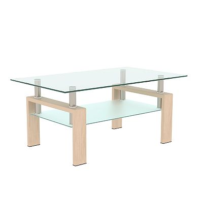 Homavo Coffee Table Rectangle,Modern Side Center Tables For Living Room