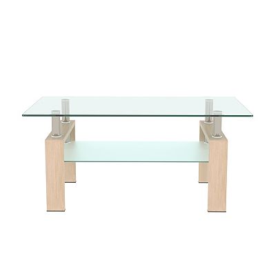 Homavo Coffee Table Rectangle,Modern Side Center Tables For Living Room