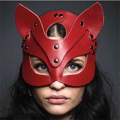 Half Face Fox Mask Female Leather Mask Eye Leather Halloween Party PU Half Face Rabbit Mask