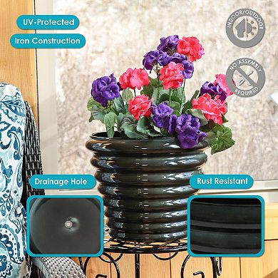 Sunnydaze Molly Metal Outdoor Planter - 12.5 in