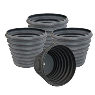 Sunnydaze Molly Metal Planter - 12.5 in - Juniper Glaze - Set of 4