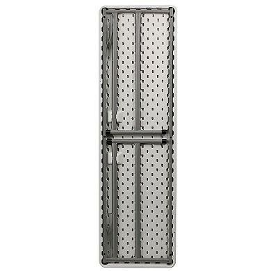 Lightweight 60 Inch Folding Table with Metal Frame for Banquet and Classroom Use, White