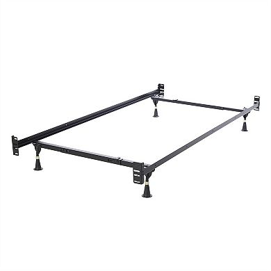 Twin/full Adjustable Metal Bed Frame With Headboard Footboard Brackets