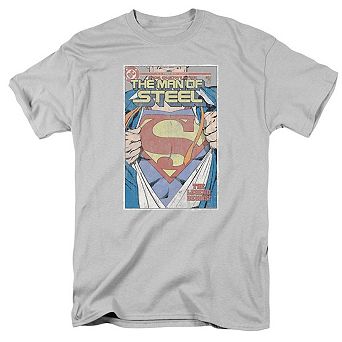 Superman Man Of Steel Cover Short Sleeve Adult T-shirt