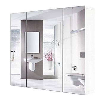 Modern 3-door Wall Mounted Medicine Cabinet Bathroom Mirror Cupboard