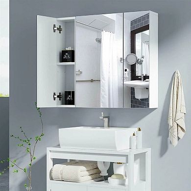 Modern 3-door Wall Mounted Medicine Cabinet Bathroom Mirror Cupboard