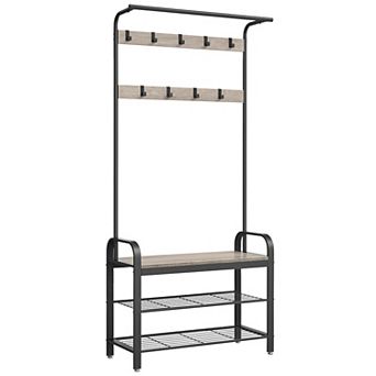 Coat Rack With Shoe Bench