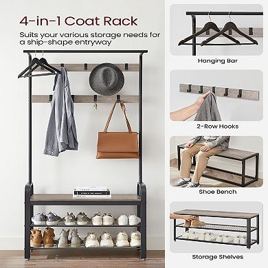 Coat Rack With Shoe Bench