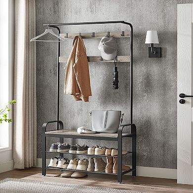 Coat Rack With Shoe Bench