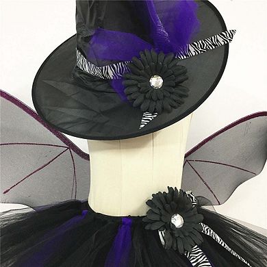 Children's Halloween Witch Hat Skirt Wings 1-piece Sets